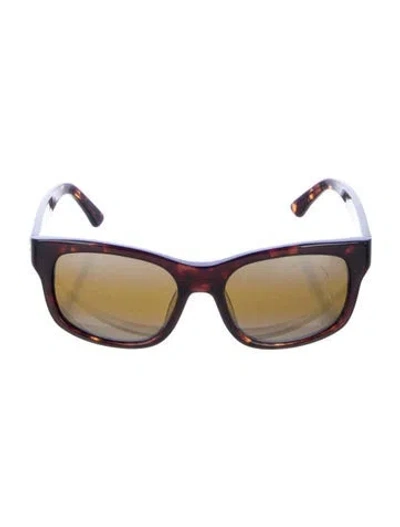 Pre-owned Vuarnet Wayfarer Tinted Sunglasses In Brown