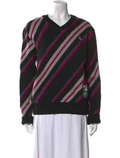 Pre-owned Vuarnet Wool Striped Sweater In Black