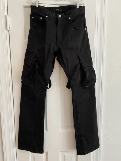 Pre-owned Vuja De Flared Bondage Cargos 2019 In Black