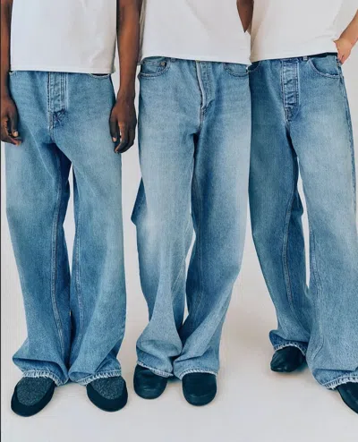 Pre-owned Vuja De Steve Distressed Straight Leg Jeans In