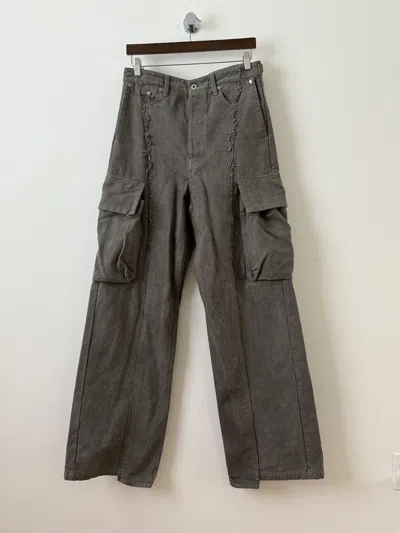 Pre-owned Vuja De The "diviser" Inside-out Denim Cargo Pants In Gray