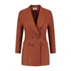 Vulto Women's Brown Linen Jacket Rust In Brown