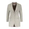 Vulto Women's Brown Silk Linen Blazer In Brown