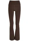 Vuori All The Feels Flared Stretch-jersey Leggings In Brown