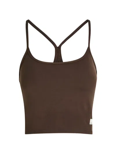 Vuori Allthefeels™ Racerback Cropped Tank Top In Brown