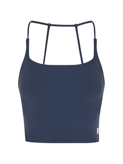 Vuori Allthefeels™ Strappy Cropped Top In Blue