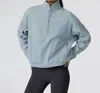Vuori Aspen Half Zip Pullover In Chalk Blue In Blue
