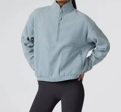 Vuori Aspen Half Zip Pullover In Chalk Blue