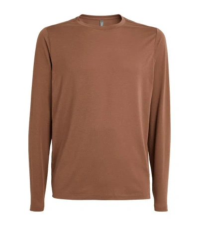 Vuori Current Tech Long-sleeve T-shirt In Brown