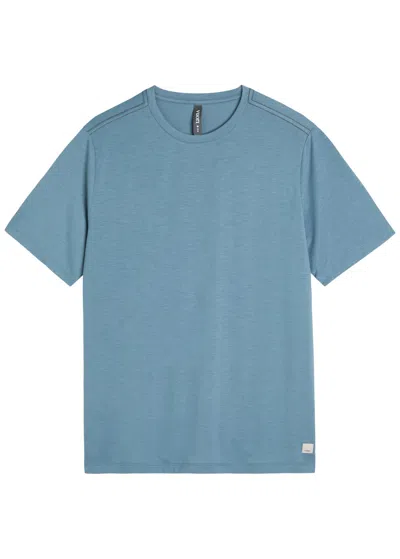 Vuori Current Tech Stretch-jersey T-shirt In Blue