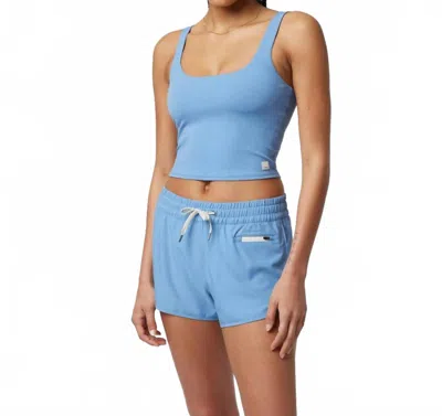 Vuori Daily Crop Tank In Isle Blue