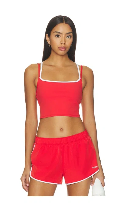 Vuori Daily Layered Tank Top In Red