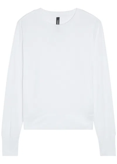 Vuori Daydream Crew-neck Stretch-jersey Top In White