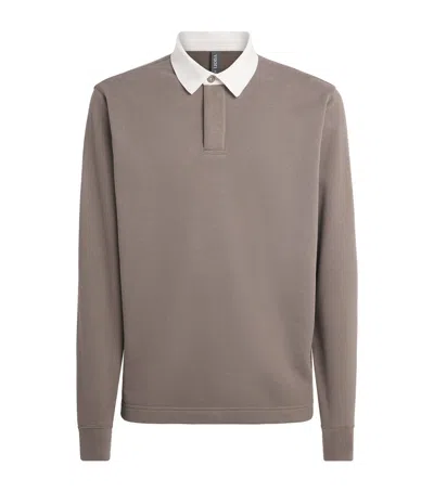 Vuori French Terry Cypress Rugby Shirt In Brown