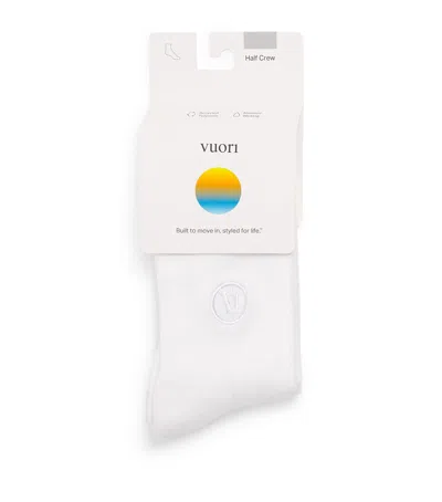 Vuori Half Crew Performance Socks In White