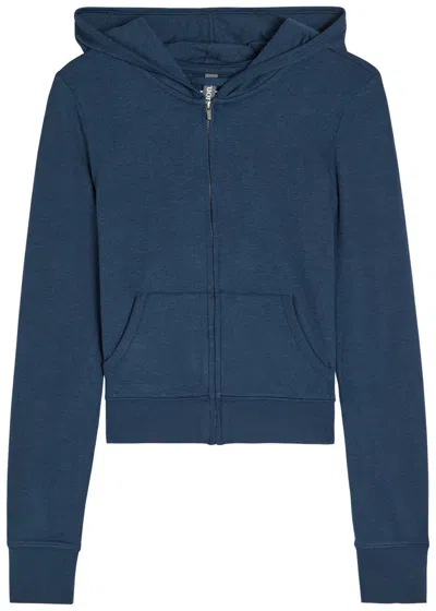 Vuori Halo Mini Hooded Jersey Sweatshirt In Blue