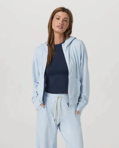Vuori Halo Modern Full Zip Hoodie In Soft Sky Heather In Blue