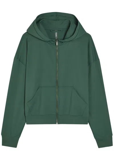 Vuori Halo Modern Hooded Stretch-jersey Sweatshirt In Green