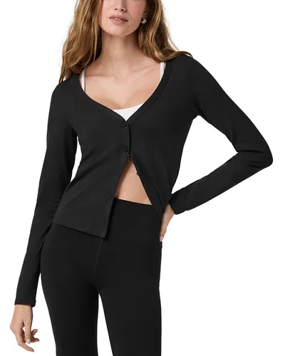 Vuori Halo V Neck Cardigan In Black