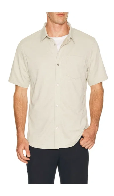Vuori Knit Oxford Button Down Shirt In Neutral