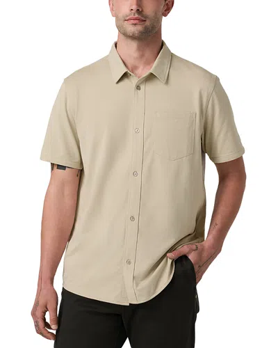 Vuori Knit Oxford Pocket Shirt In Brown