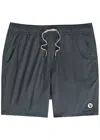 Vuori Drawstring Logo-patch Running Shorts In Gray