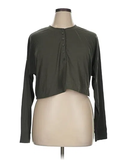 Pre-owned Vuori Long Sleeve Henley Shirt In Green