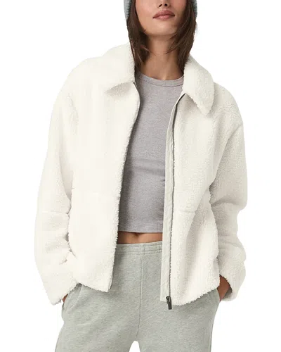 Vuori Lou Full Zip Jacket In White