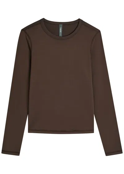 Vuori Lux Stretch-jersey Top In Brown