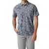 Vuori Short Sleeve Bridge Button Down Shirt In Shiitake Vista In Blue