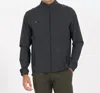 Vuori Men's Venture Track Jacket In Black Linen Texture In Multi
