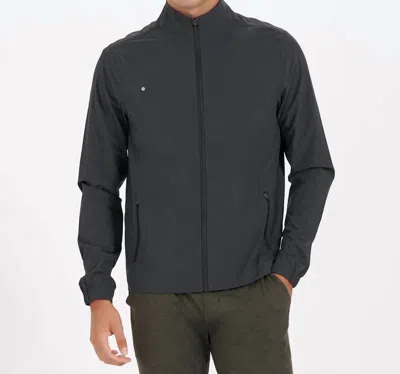 Vuori Men's Venture Track Jacket In Black Linen Texture In Multi