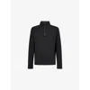 Vuori Mens Black Heather Coronado Half-zip Stretch-jersey Sweatshirt In Black