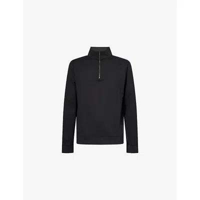 VUORI MENS BLACK HEATHER CORONADO HALF-ZIP STRETCH-JERSEY SWEATSHIRT