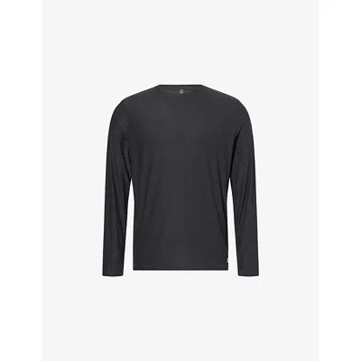 Vuori Mens Charcoal Heather Strato Tech Long-sleeves Stretch-woven T-shirt In Gray