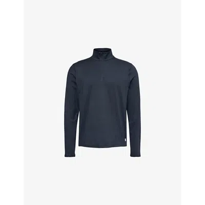 Vuori Mens  Ponto Performance Half-zip Stretch-jersey Top In Ink Heather