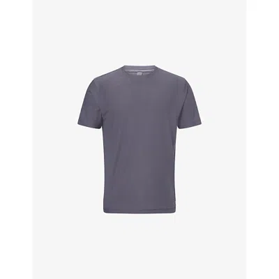 Vuori Mens Strato Tech Brand-patch Stretch-woven T-shirt Moonlight In Silver