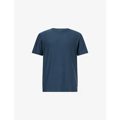 Vuori Mens Navy Heather Strato Tech Stretch-woven T-shirt In Blue