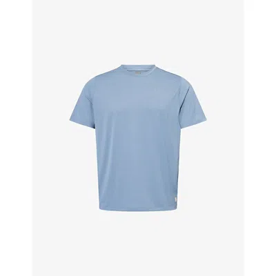 Vuori Mens Current Tech Short-sleeve Stretch-woven T-shirt Pond In Blue