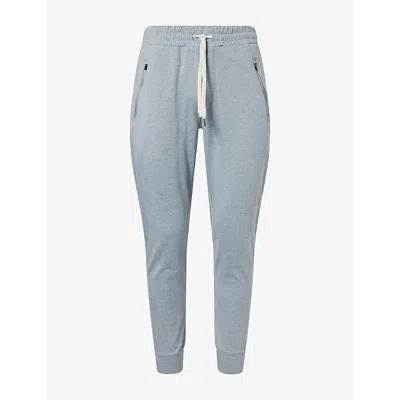 Vuori Mens Ponto Performance Stretch-jersey Jogging Bottoms Foggy Blue Heather