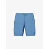 Vuori Mens Kore Logo-patch Stretch-woven Shorts Pool Blue Tonal In Blue