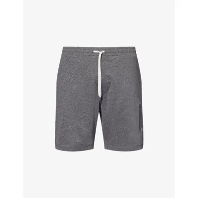 Vuori Mens Charcoal Heather Sunday Logo-print Stretch-woven Shorts In Gray