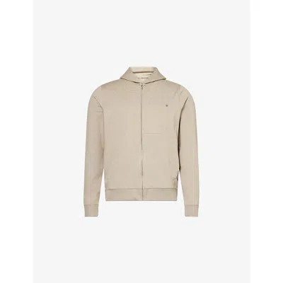 Vuori Mens Truffle Heather Ponto Full-zip Tech-jersey Hoody In Neutral