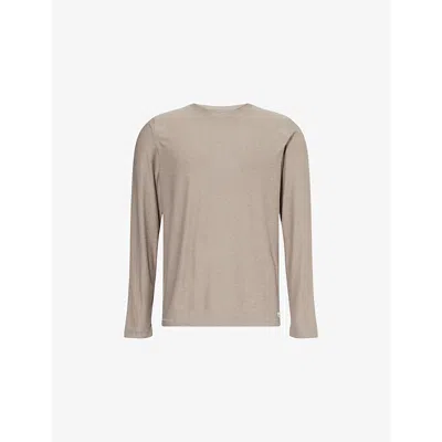 Vuori Mens Strato Crew-neck Stretch-jersey Top Mocha Heather