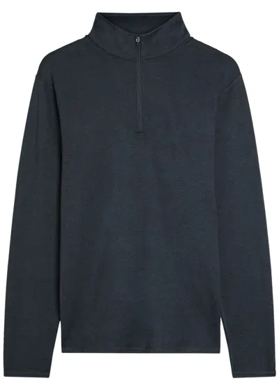 Vuori Ponto Half-zip Jersey Sweatshirt In Blue