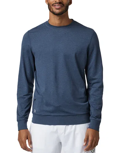 Vuori Ponto Long Sleeve Performance Sweatshirt In Black Heather In Blue