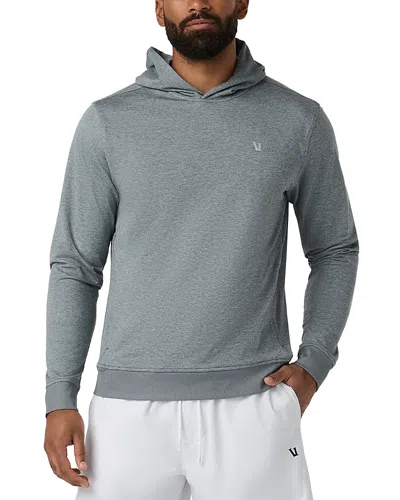 Vuori Ponto Moisture Wicking Pullover Hoodie In Black Heather In Gray
