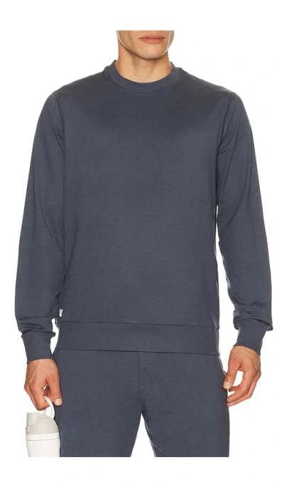 Vuori Ponto Performance Crew Pullover Sweater In Blue