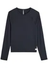 Vuori Pose Ribbed Jersey Top In Black