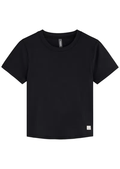 Vuori Pose Ribbed-knit T-shirt In Black